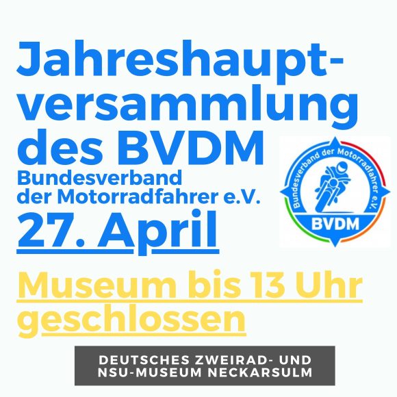 BVDM-Jahreshauptversammlung mit offenem Treffen im April 2024