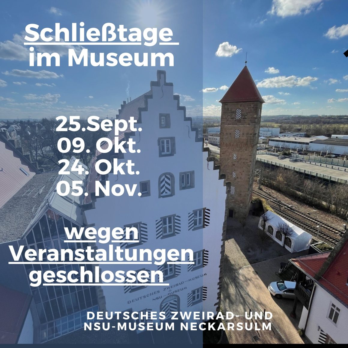 Schließtage des Museums – Special closing days